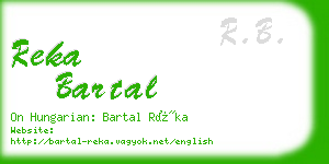 reka bartal business card